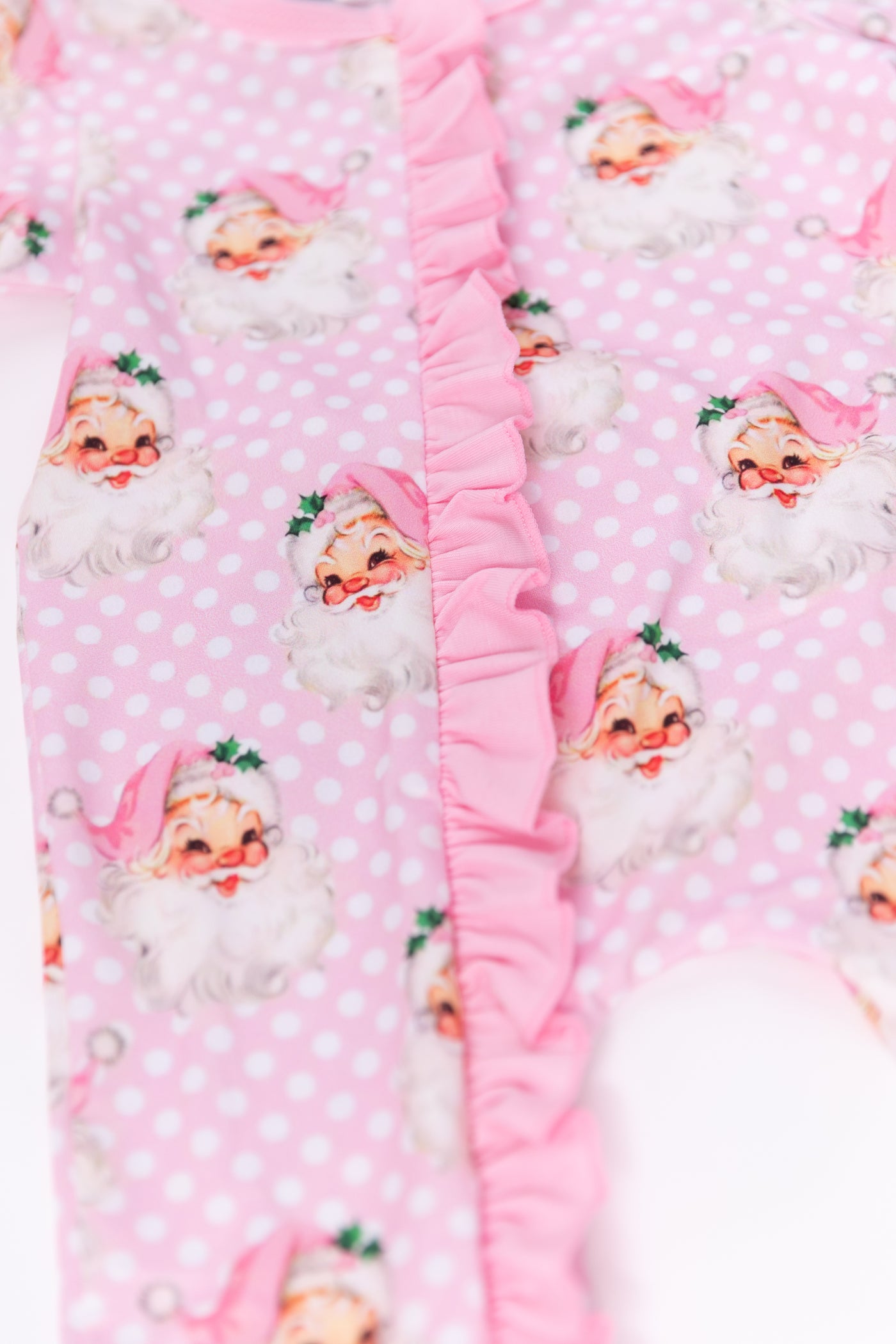 Vintage Santa Pink Bodysuit Pajamas