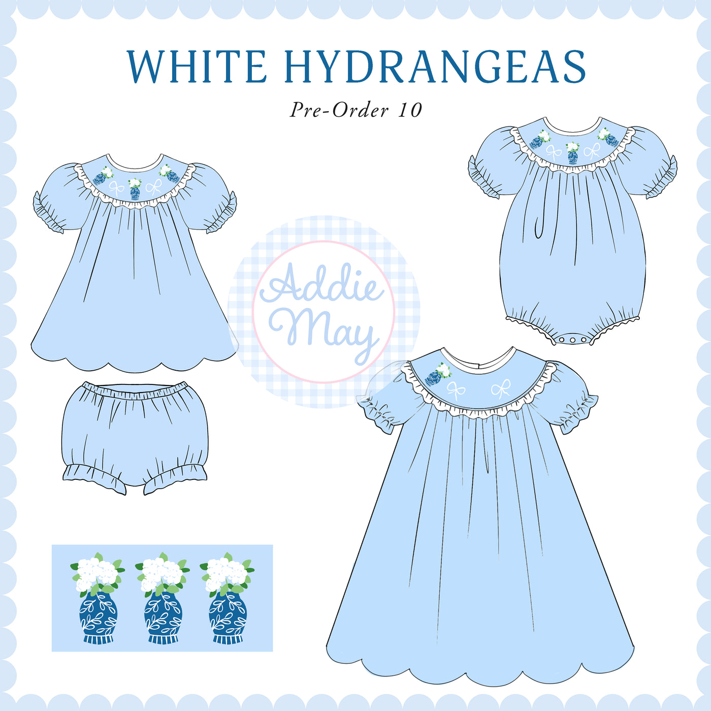 PREORDER No 10 White Hydrangeas